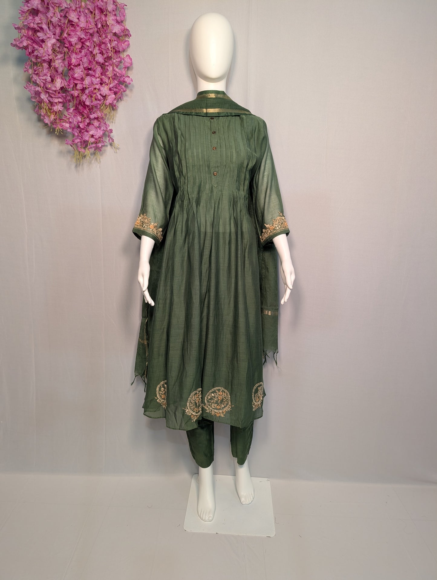 Pure Mul Chanderi Handwork Suit Set – Kolkata Thread Embroidery