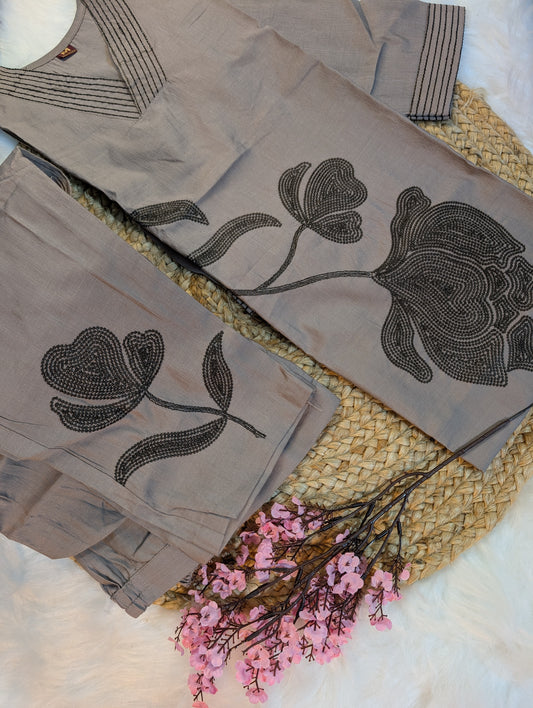Embroidered Cotton Co-ord Set
