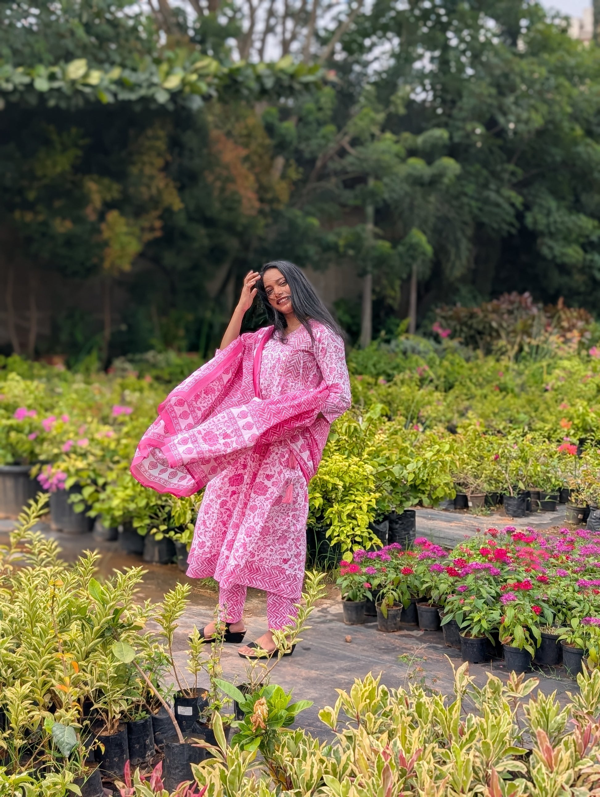 Soft Mulmul Cotton Printed Suit Set with Dupatta