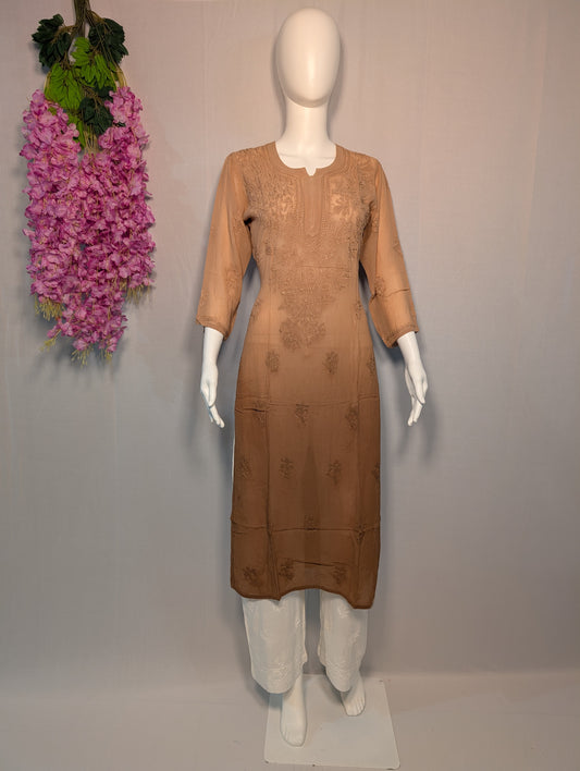 Ombre Chikankari Kurti – Subtle Elegance in Every Thread | Zari Zen Studio
