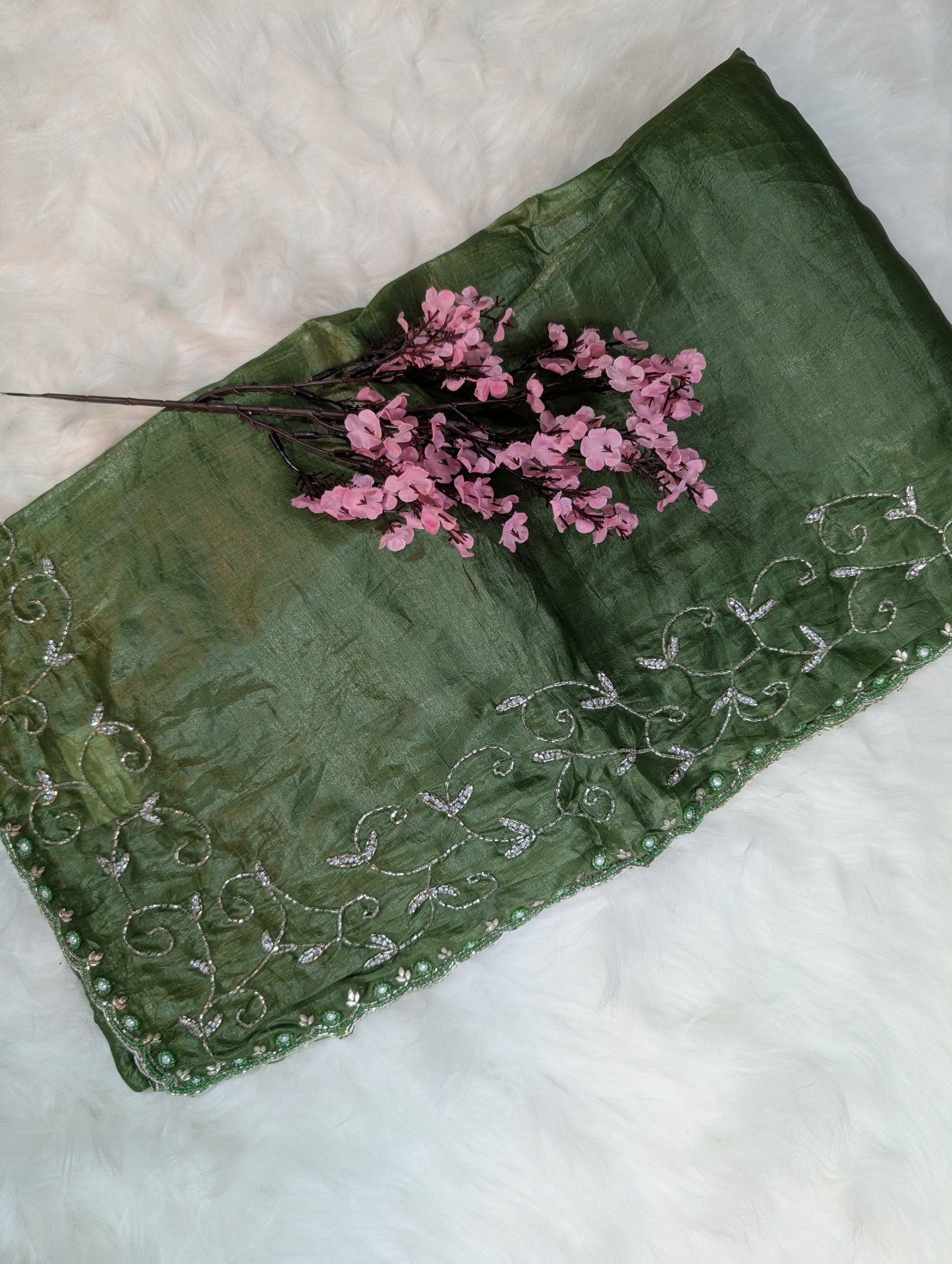 Elegant Soft Organza Saree with Hand Embroidery