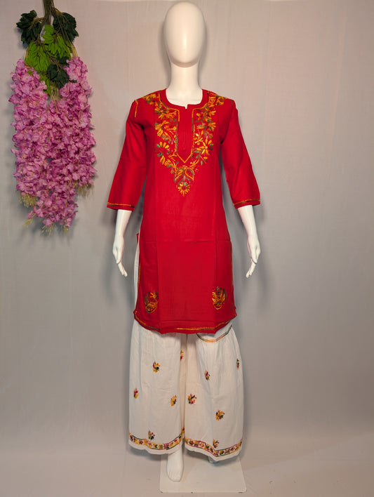 Rangrekha Chikankari Kurti – Threads of Celebration