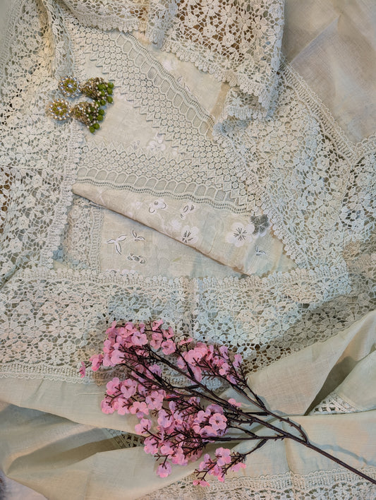 Elegant Cutwork Suit Set with Heavy Cutwork Dupatta