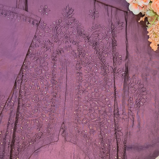 Chanderi Chikankari Kurti 