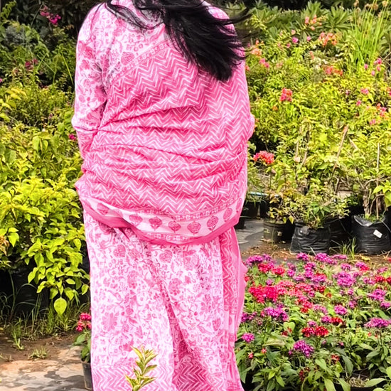 Soft Mulmul Cotton Printed Suit Set with Dupatta