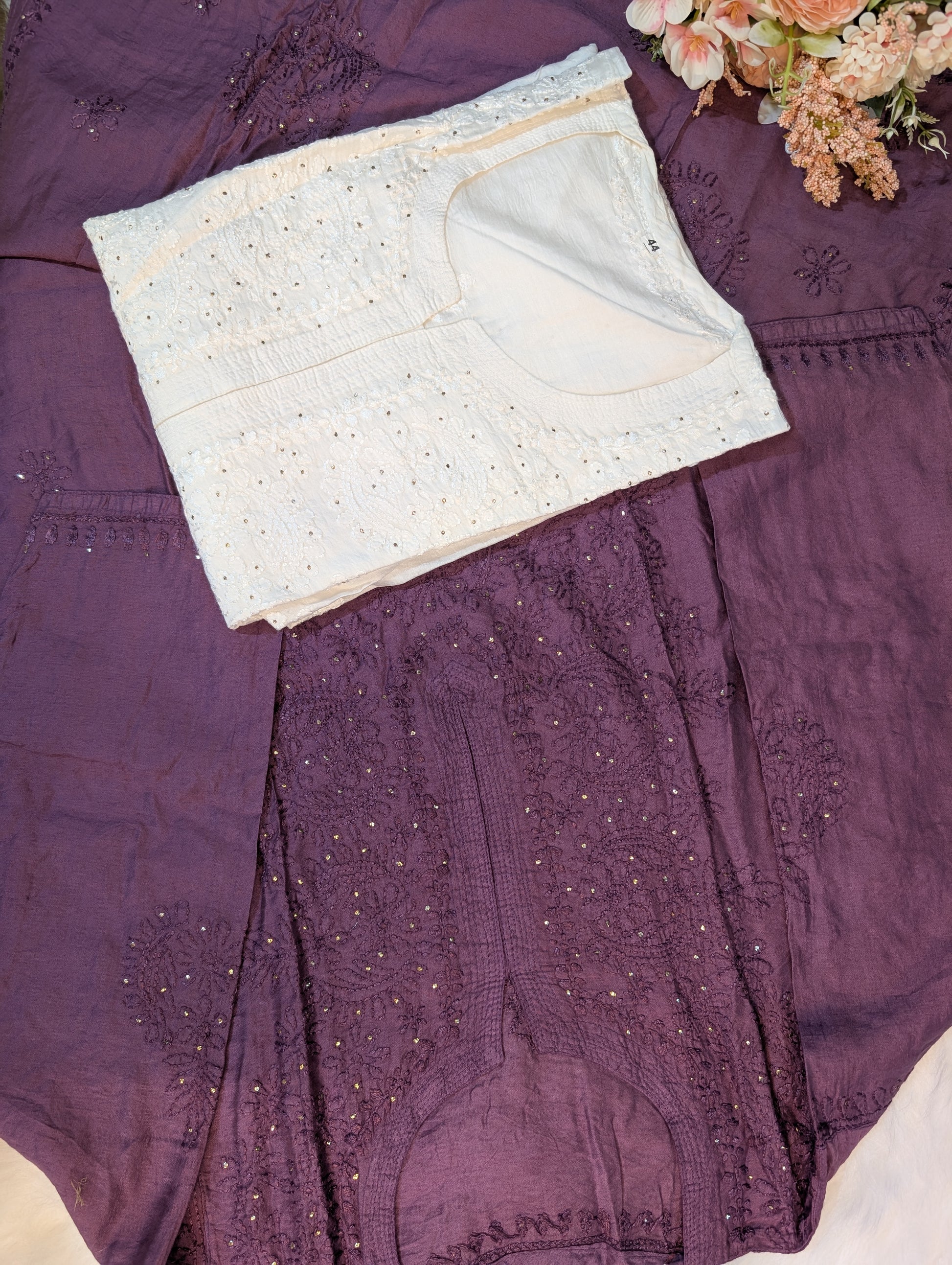 Chanderi Chikankari Kurti 
